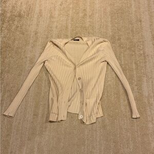 Talbots Beige Ribbed Cardigan